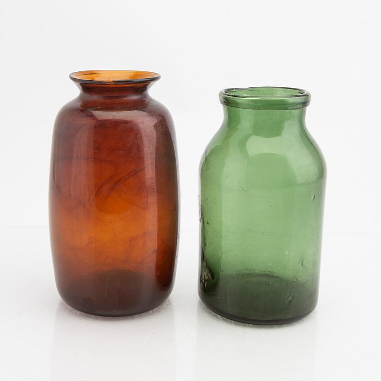 A sert of two 19th/20th century glass vases.