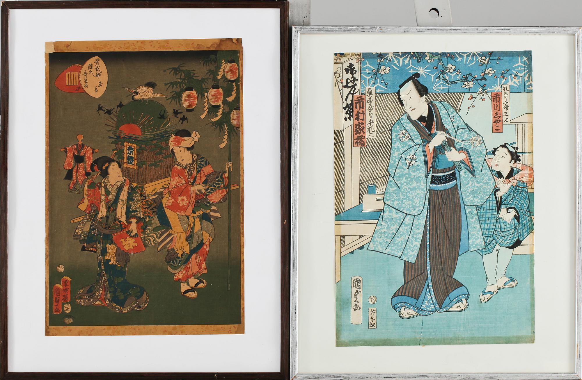 UTAGAWA II KUNISADA, hans art, 2 st, träsnitt.