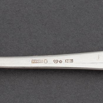 A 48-piece set of "Chippendale" silver flatware, GAB, Stockholm, 1960s-1990s.