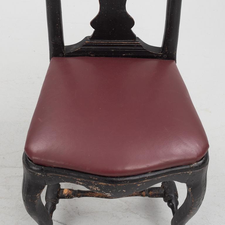 A pair of rococo chairs, mid 18th century.