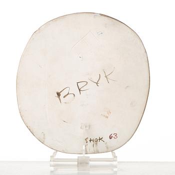 Rut Bryk, plakett, "Shok", Arabia, Finland 1963.