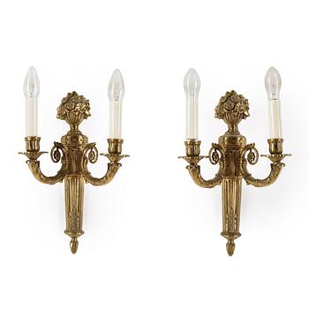 APPLIQUER, ett par, Louis XVI-stil, 1900-tal.