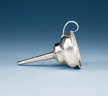 904. A Swedish 19th century silver wine-funnel, makers mark of Melchior Faust, Gothenburg.