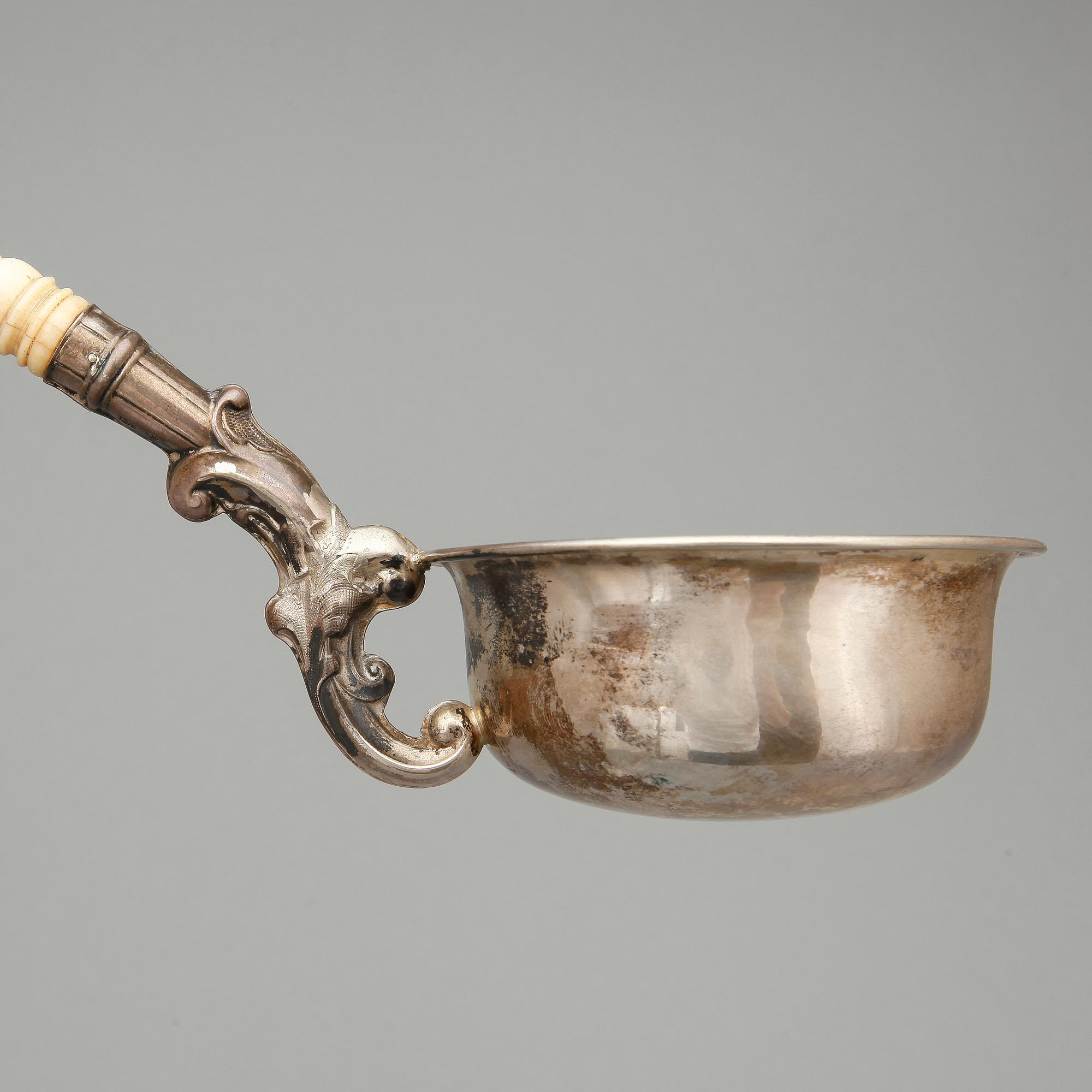 SOPPSLEV, silver samt ben, nyrokoko, 1800.alets andra hälft.