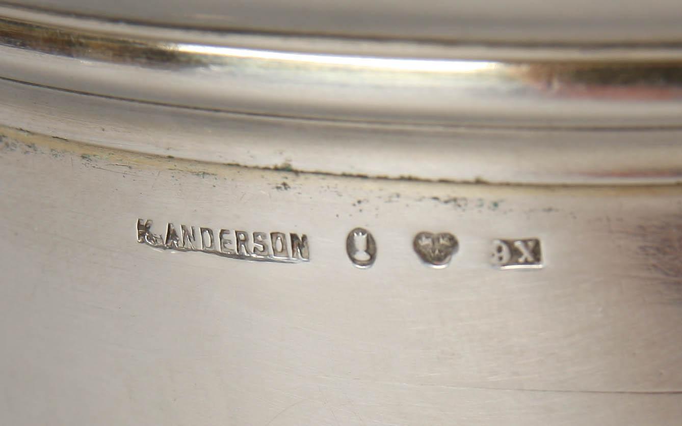 STOP, silver, barockstil. K Anderson. Stockholm 1900. Ca 340 gr.