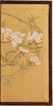 A Chinese folding screen, 20th century.