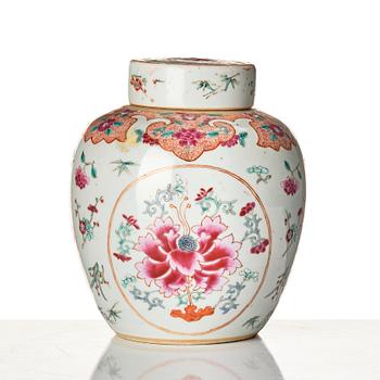 A famille rose jar with cover, Qing dynasty, Qianlong (1736-95).