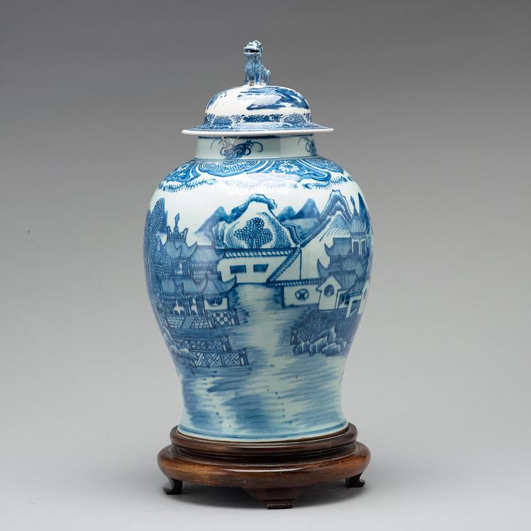 URNA med LOCK, kompaniporslin. Qingdynastin, Qianlong (1736-95).