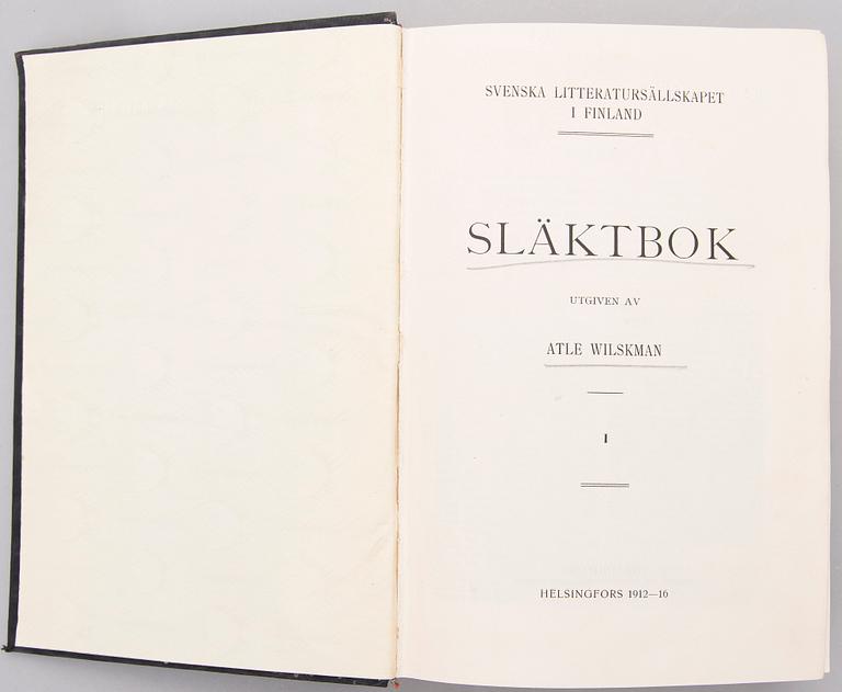 THREE BOOKS, Släktbok I:1, Släktbok II:1, Släktbok I, Helsinki 1912-16, 1918, 1941.