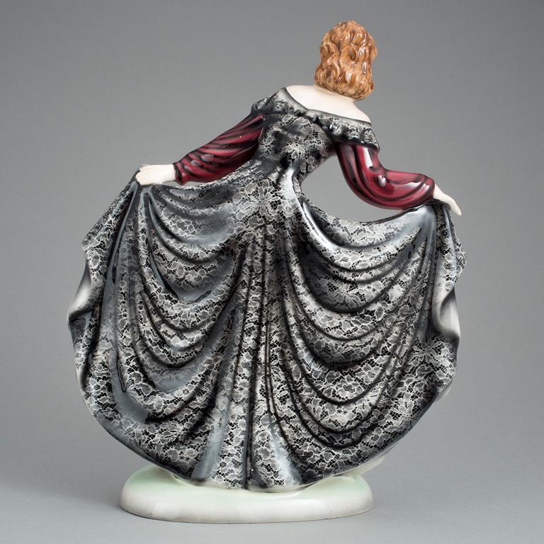 FIGURIN, flintgods, Stefan Dakon för Goldscheider, Wien, Österrike, 1920/30-tal.