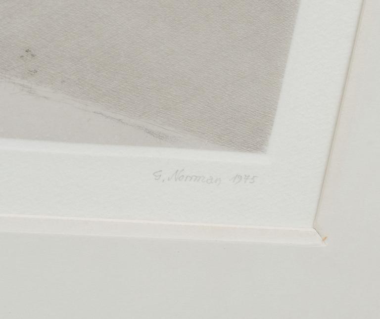 GUNNAR NORRMAN, torrnål, signerad, daterad och numrerad 1975 7/20.