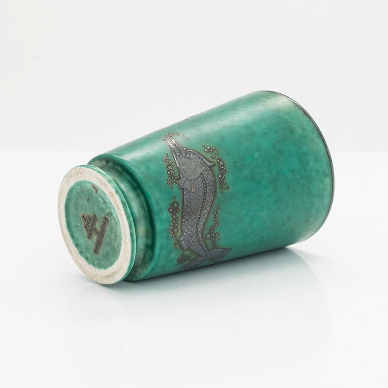 Wilhelm Kåge, vas, skålar 2st, "Argenta" Gustavsberg.