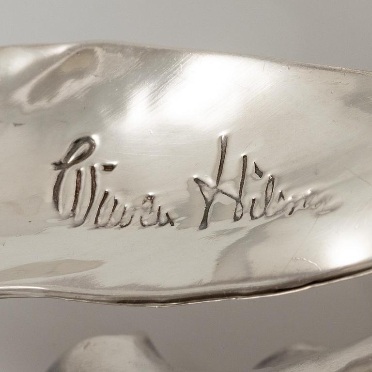 Wiwen Nilsson, a brooch, in the shape of a lily, sterling silver, Lund 1961.