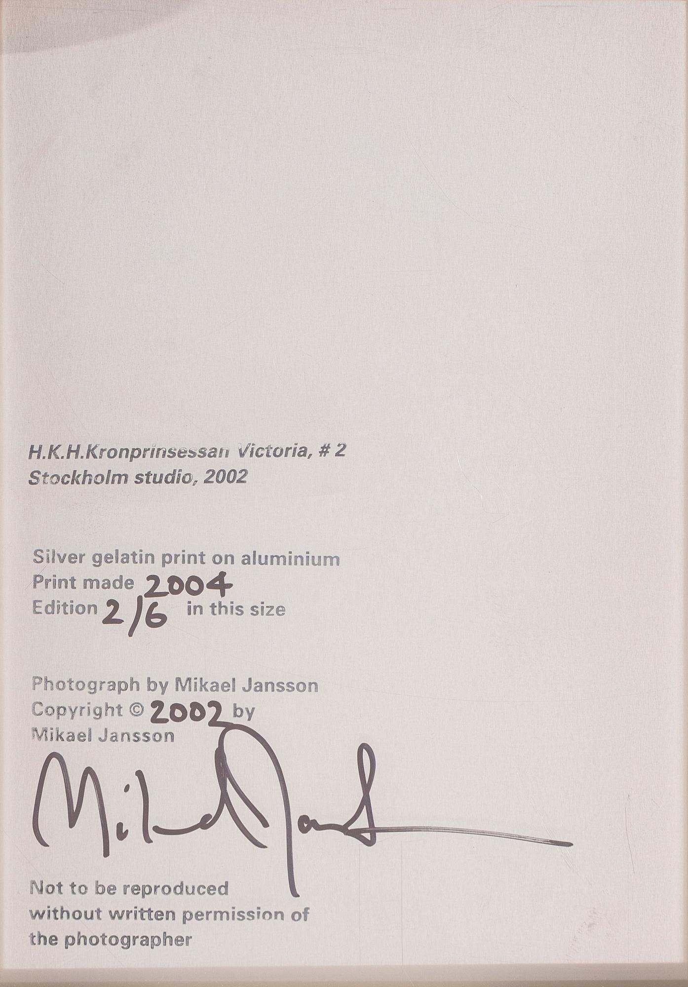 Mikael Jansson, "H.K.H Kronprinsessan Victoria #2, Stockholm Studio, 2002".