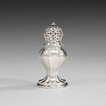 487. A Swedish 18th century silver cruet-caster, marks of Abraham Wirgman, Göteborg 1741.