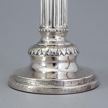PETTER ENEROTH, Stockholm 1792, Ljusstakar, ett par, sivler,  gustavianska.