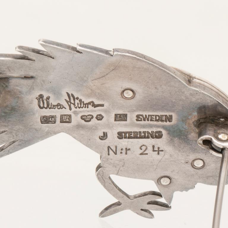 A sterling silver brooch by Wiwen Nilsson Lund 1959.