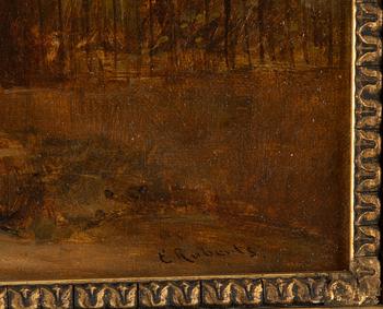 Okänd konstnär, 1800-tal, olja på duk, signerad E. Roberts.