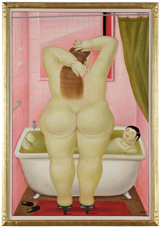Fernando Botero, "El cuarto de baño".