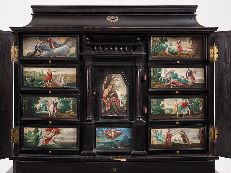 A Baroque landscape cabinet, presumably Flemish, second half of the 17th century.