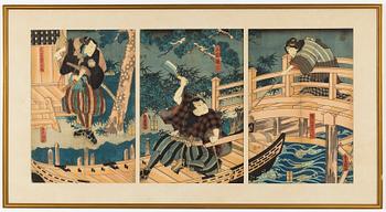 Utagawa Kunisada, färgträsnitt, Japan, 1852.