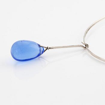 Vivianna Torun Bülow-Hübe, a necklace, silver with a glass drop,  excecuted in her own studio, 1950's/60's.