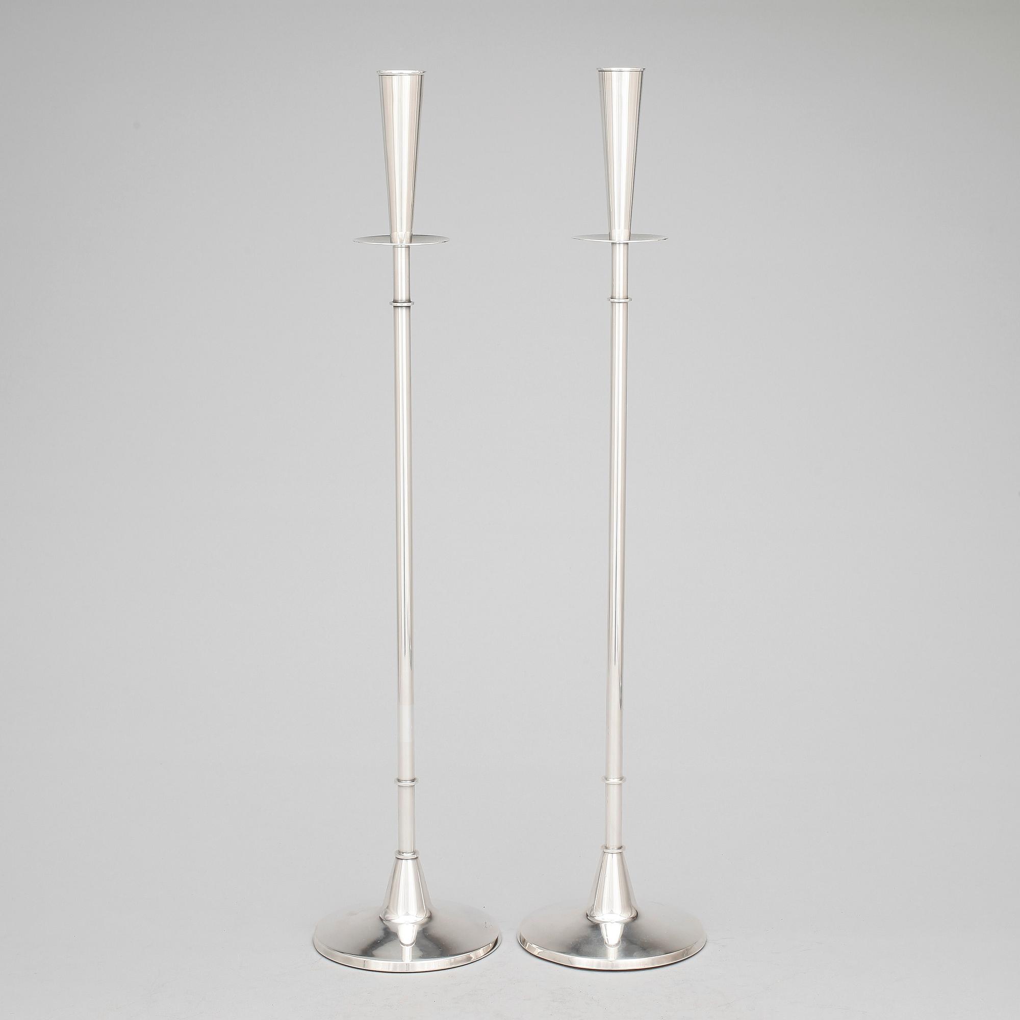 LJUSSTAKAR, ett par, silver, Tore Eldh, K&EC, Göteborg. 1962 samt 1966.