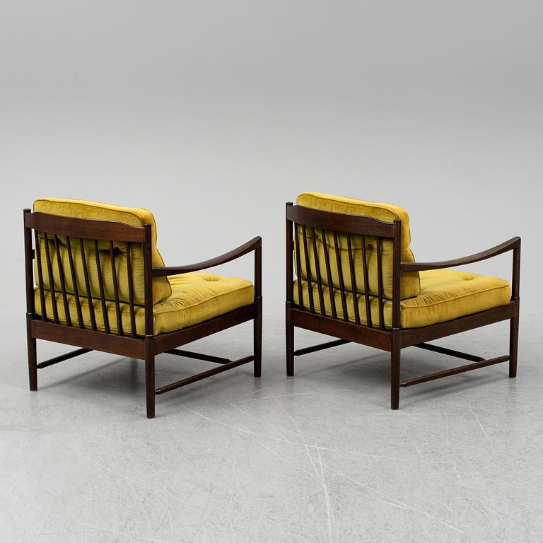 A 1960's pair of 'Bristol' easy chairs by Pethrus Lindlöf.