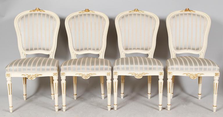 SALONGSGRUPP, 8 delar, gustaviansk stil, 1900-talets första hälft.