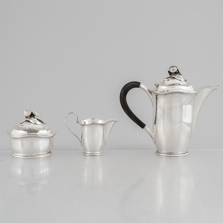 A Swedish silver coffee service, marks of Carl Fredrik Carlman, Stockholm 1945-1947.
