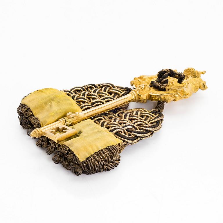 Kammarherrenyckel, brännförgylld brons, Svensk-norska unionen 1814-1905.