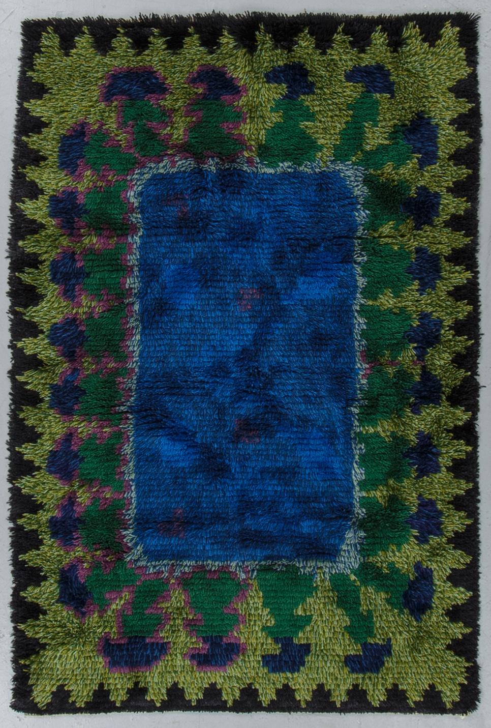 Matta, rya, ca 172,5 x 110 cm, Sverige/Finland 1950-1960-tal.