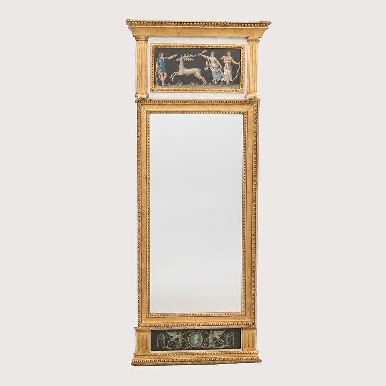 A late Gustavian gilded mirror first half of the 19th century.