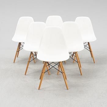 Charles and Ray Eames, stolar, 6 st, "Plastic chair DSW", Vitra,