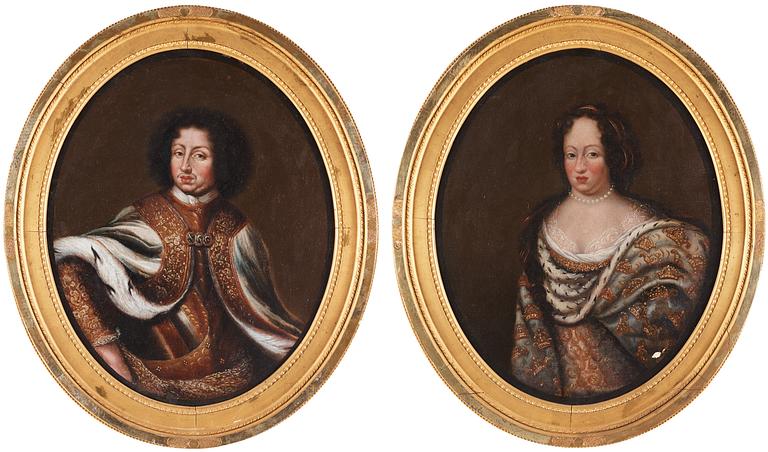 David Klöcker Ehrenstrahl Hans ateljé, "Karl XI" (1655-1697) & "Ulrika Eleonora dä" (1656-1693).