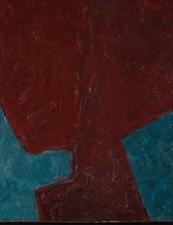 Serge Poliakoff, "Composition abstraite grenat et Bleu".