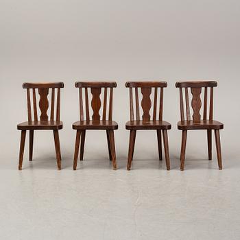 A set of four pine chairs, 1930's-40's.