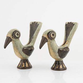 A pair of stoneware figurines, Søholm, Denmark.