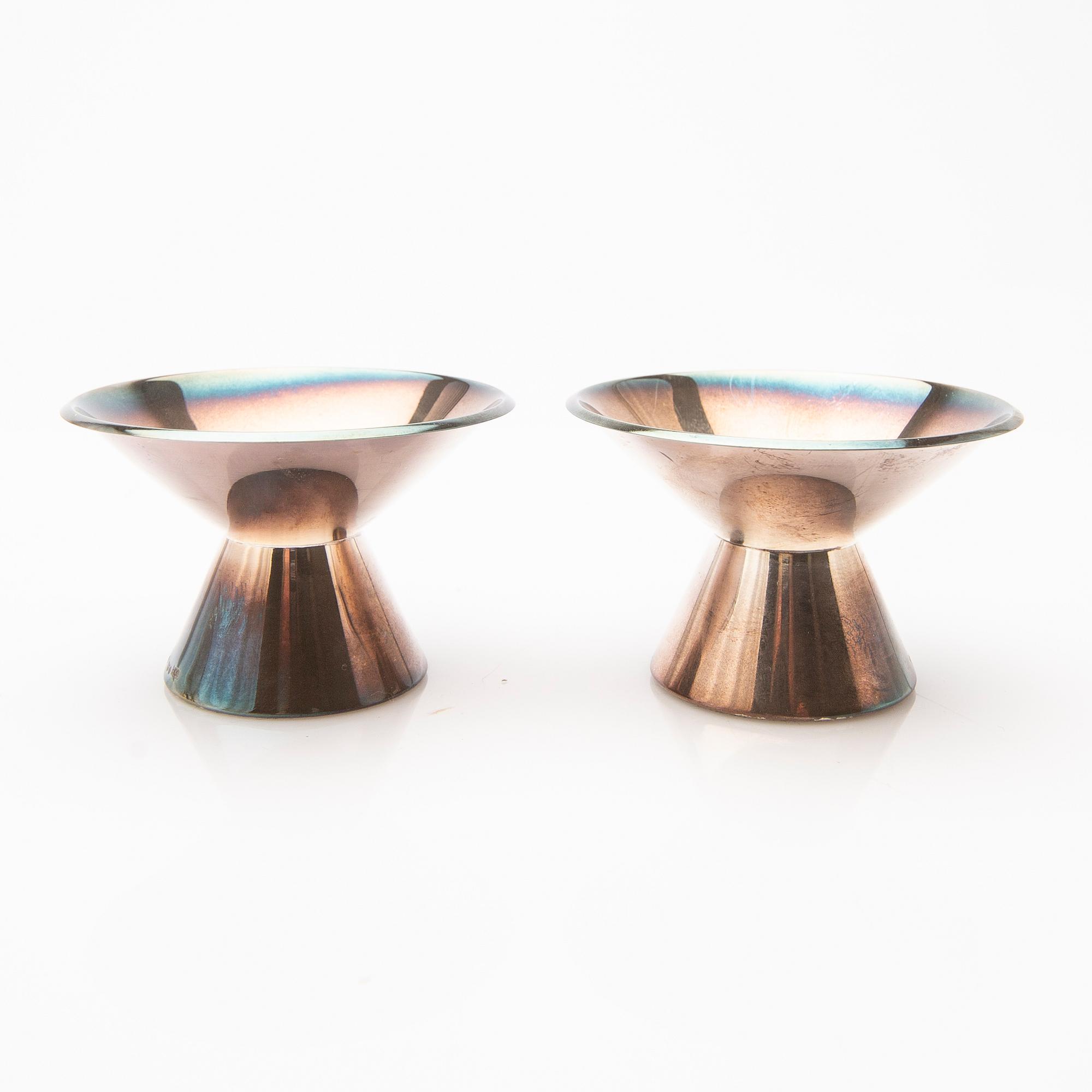 Ljusstakar, 4 st, silver, GAB, Stockholm, 1965-70.