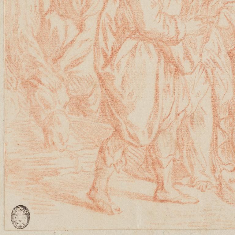 ITALIENSK SKOLA 1700-TAL, osignerad. Rödkrita, bildyta 30 x 18 cm.