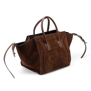 CÉLINE, a brown suede bag, "Luggage Phantom".