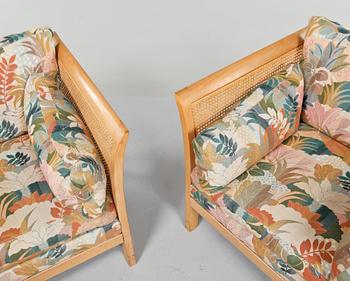 FÅTÖLJER, ett par, "Rotang", Arne Norell, 1900-talets andra hälft.