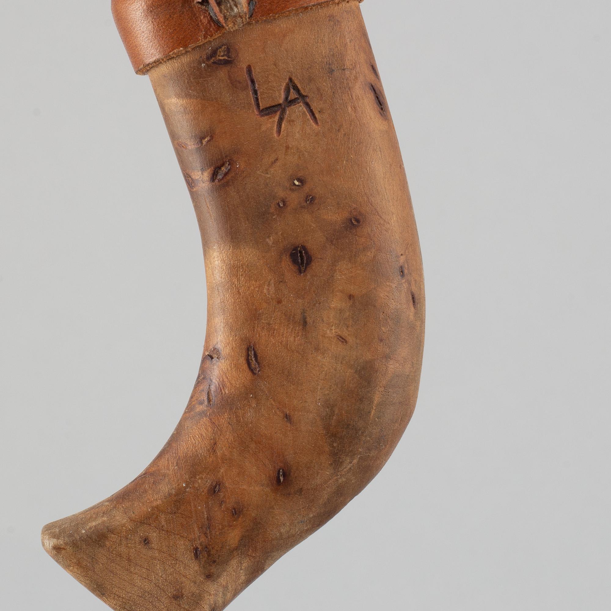 Three Sami knives, unidentified signatures.