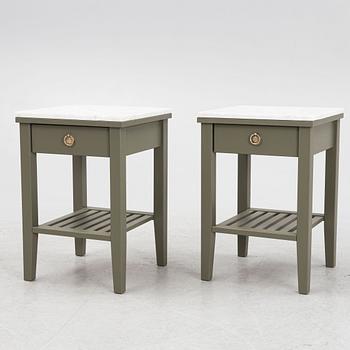 A pair of bedside tables, 20th century.