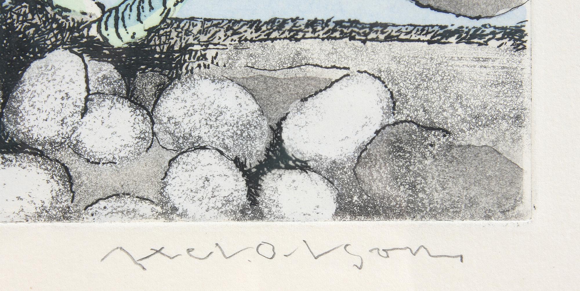 AXEL OLSON, litografi, sign. o numr. "256/260".