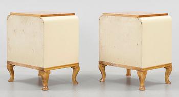 SÄNGBORD, ett par, art déco, 1900-talets andra kvartal.