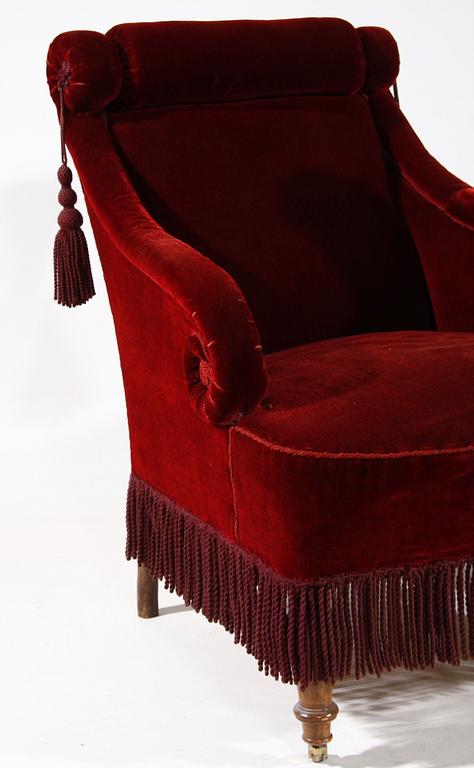 FÅTÖLJER, ett par, sent 1800-tal.