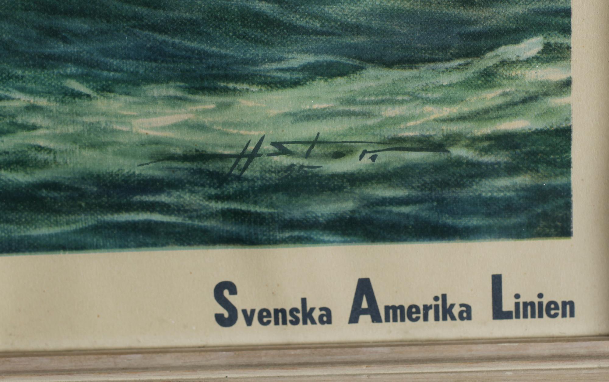 AFFISCH, Svenska Amerika Linjen, 1900-talets mitt.