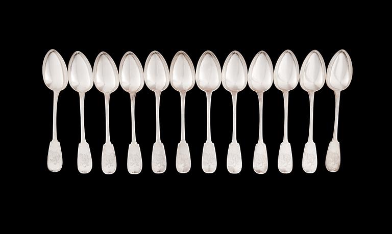 12 FINNISH DESSERT SPOONS.