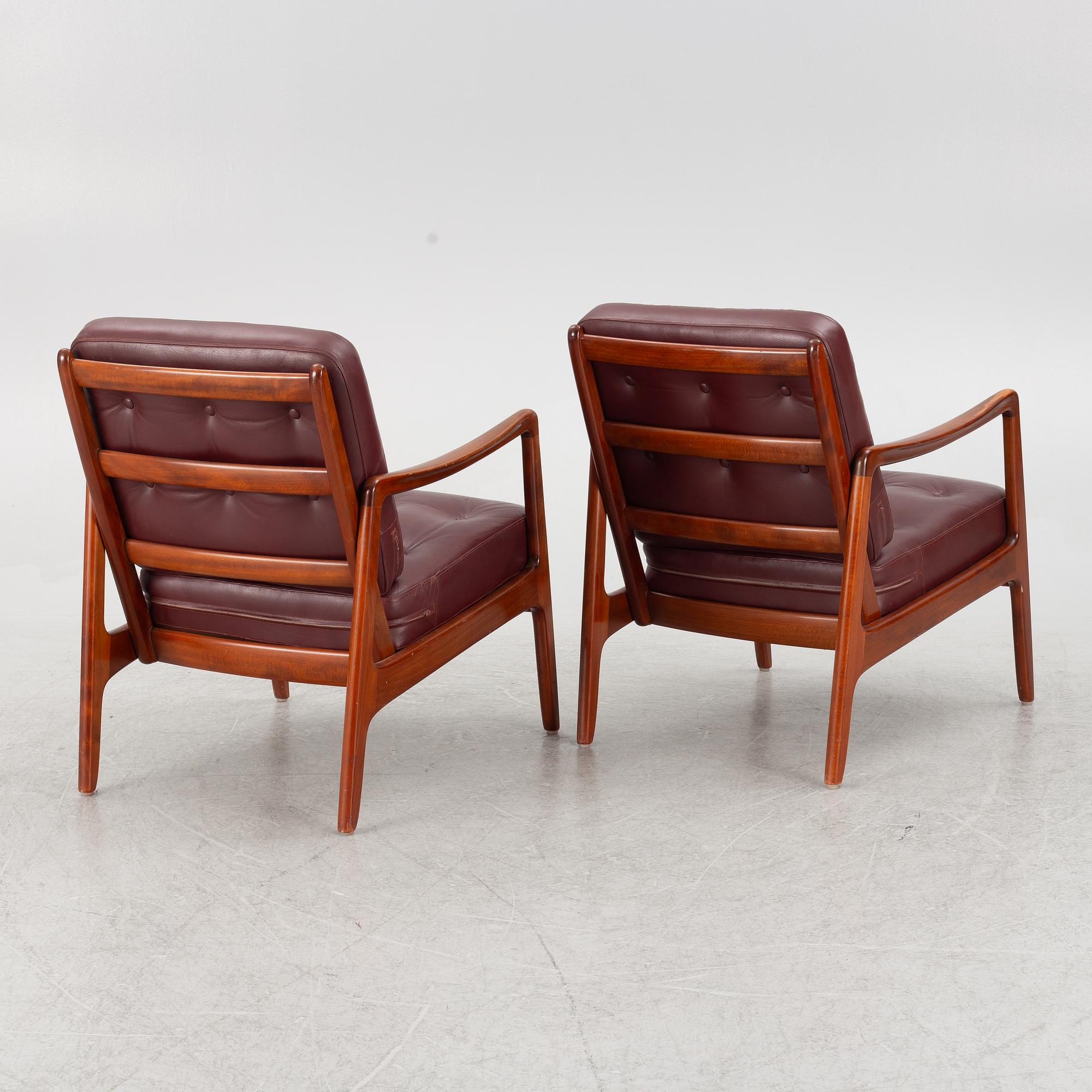 Ole Wanscher, a pair of armchairs, Denmark, second half of the 20th century.